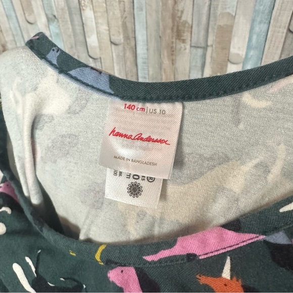 Hanna Andersson 10 Unicorn Print Super Soft Skater Dress Cotton Stretch Knit - Picture 2 of 7